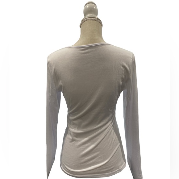 Women’s Casual Deep V-Neck Long Sleeve Cross Wrap T - Picture 5 of 7